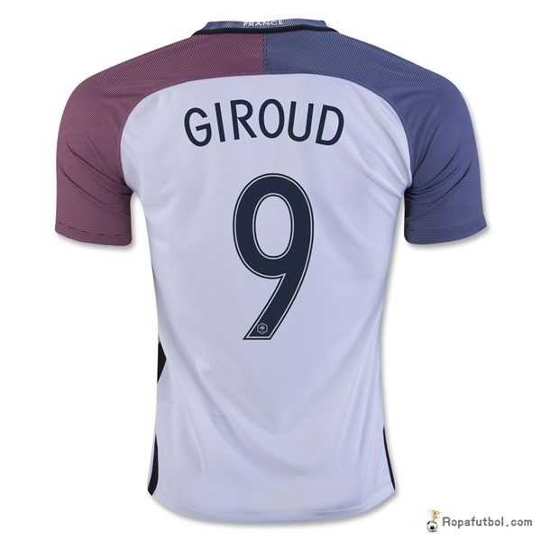 Camiseta Francia Replica Segunda Ropa Giroud 2016 Blanco